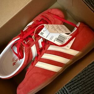 adidas Red and White Gazelle Athletic Shoes